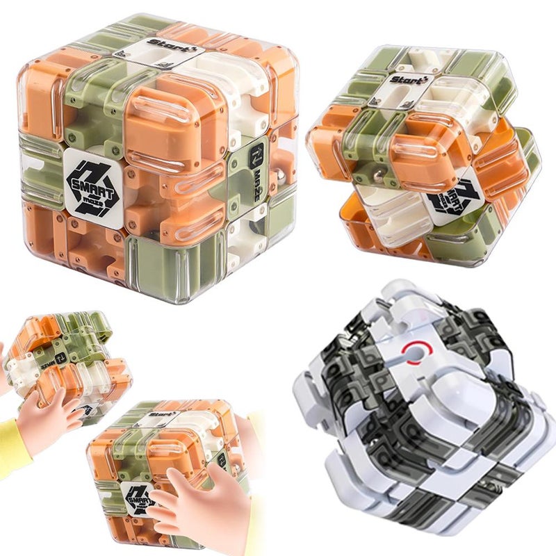 Maze Game Gravity 3D Labyrinth Puzzle Cube – Large Brain Teaser With Smooth Rotation Mechanism, Drop-resistant Abs Construction (Colorful) - Image 2